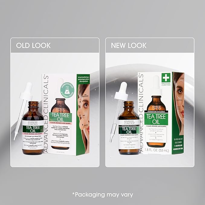 Advanced Clinicals Tea Tree Oil For Skin Facial Serum | Tea Tree Serum For Face With Vitamin E + Botanicals To Help Improve Appearance Of Large Pores & Skintone For Smoother Looking Skin, 1.8 Fl Oz-Velvo Beauty