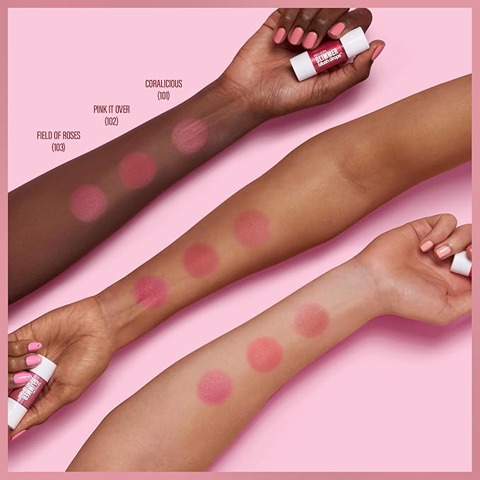 Revlon Glimmer Blush Drops, Liquid Blush for Cheeks, Liquid to Velvety Powder Finish, Glowy, High Pigment, 101 Coralicious, 0.32 fl oz-Velvo Beauty