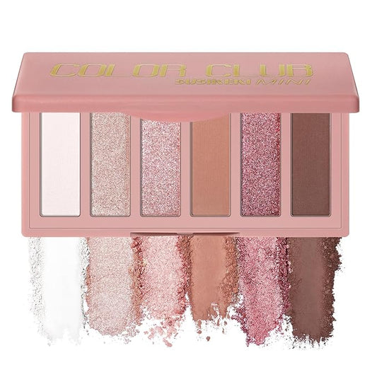 6 Colors Mini Naked Eyeshadow Makeup Palette Blush-colored Neutral Tone Eye Shadow Matte & Shimmer Nude Make Up Pallet with Mirror Blendable Highly Pigmented Travel Size Gift Kit 03-Velvo Beauty