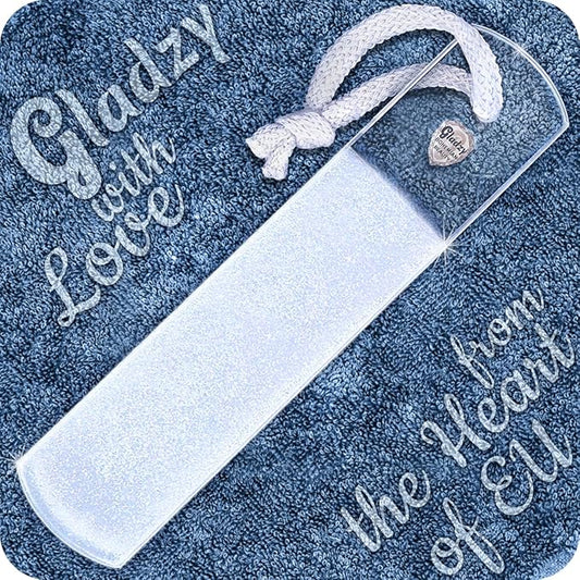 Genuine Czech Glass Foot File by GLADZY - Gentle Callus Remover Foot Rasp, Pedicure & Spa Rough Skin Scrubber, Two-Sided Etched Different Grit Surface, Professional Toenail & Heels Care, Made in EU-Velvo Beauty