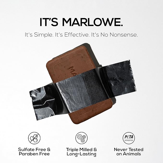 MARLOWE. No. 109 Coffee Bar Soap 7 oz (12 Bars) – Exfoliating Body Scrub for Men with Natural Extracts, Caffeine, Coffee Bean & Cocoa Butter – Energizing Fresh Brewed Scent-Velvo Beauty