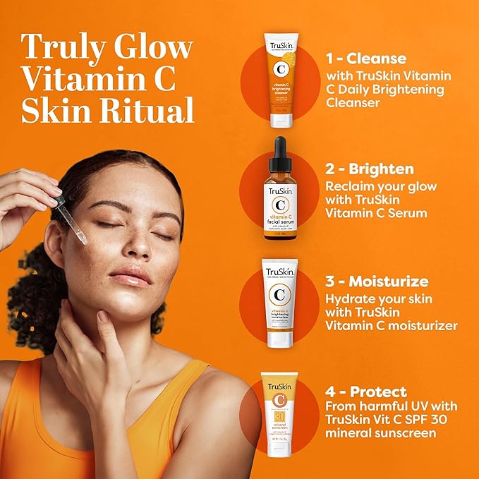 TruSkin Vitamin C Serum For Face – Anti Aging Face Serum with Vitamin C, Hyaluronic Acid, Vitamin E – Brightening Formula – Improve Appearance of Dark Spots, Tone, Fine Lines & Wrinkles, 1 Fl Oz-Velvo Beauty