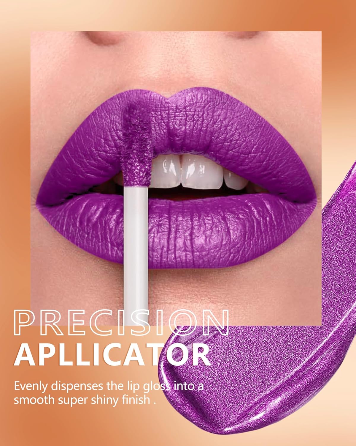 MAKI YIKA Purple Lipstick for Women Metallic Lipsticks Glitter Long Lasting Lipstick No Smudge No Transfer Liquid Lip Gloss (BR18 Amethyst)-Velvo Beauty