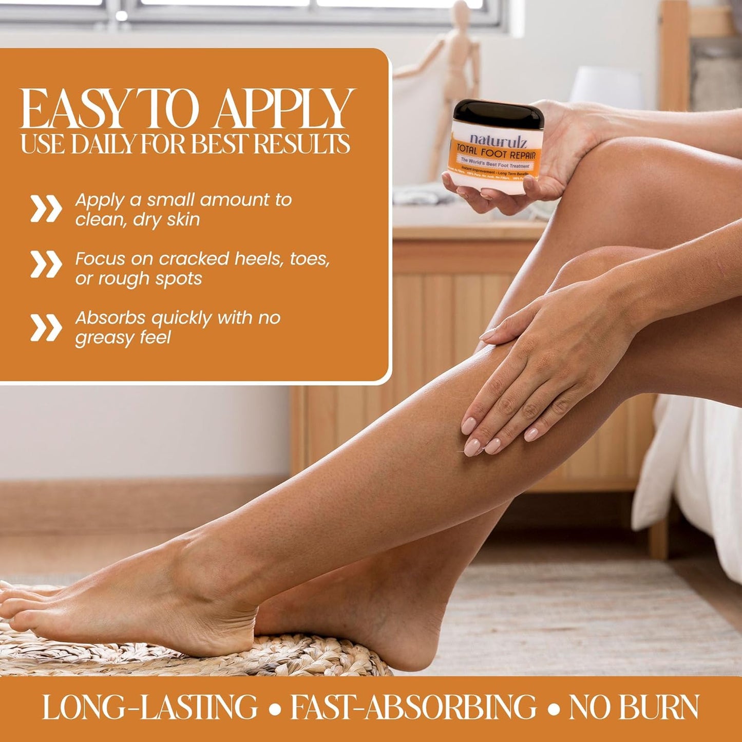 Naturulz Total Foot Repair 4oz – No Junk Foot Cream for Dry, Rough Skin & Cracked Heels, Lightweight & Compact Moisturizer for Feet, Knees, Elbows & Hands, Softens, Repairs & Smooths Cracked Skin-Velvo Beauty