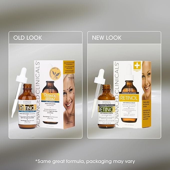 Advanced Clinicals Retinol Serum For Face | Visible Anti Aging Retinol Serum Skin Care Face Moisturizer With Vitamin E Helps Improve Look Of Wrinkles, Fine Lines, & Uneven Skin Tone, 2-Pack-Velvo Beauty