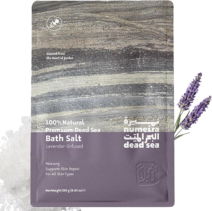 Dead Sea Salts for Soaking - Relaxing Salt Bath Soak for Body Rejuvenation - Natural Mineral Salts - Coarse Dead Sea Salt Bath Salts for Women & Men w/Lavender Infused Essential Oil (8.82 oz)-Velvo Beauty
