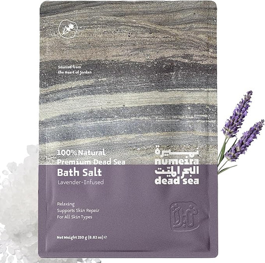 Dead Sea Salts for Soaking - Relaxing Salt Bath Soak for Body Rejuvenation - Natural Mineral Salts - Coarse Dead Sea Salt Bath Salts for Women & Men w/Lavender Infused Essential Oil (8.82 oz)-Velvo Beauty