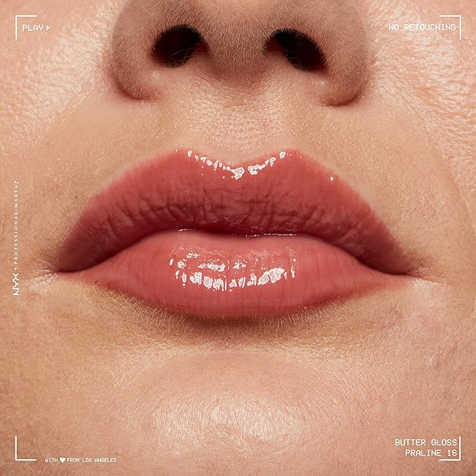 NYX PROFESSIONAL MAKEUP Butter Gloss, Non-Sticky Lip Gloss - Praline (Deep Nude)-Velvo Beauty