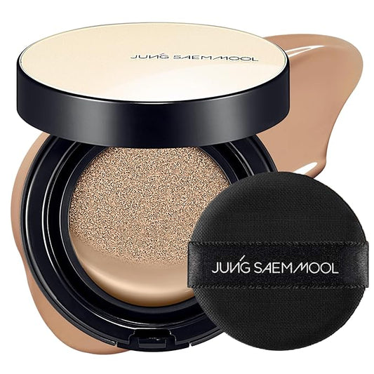 JUNG SAEM MOOL Essential Skin Nuder Cushion 25N Bronze 0.49 Fl Oz, No Refill, Natural Radiant Finish Cushion Foundation with Buildable Coverage, Lightweight Texture, Korean Foundation Makeup-Velvo Beauty
