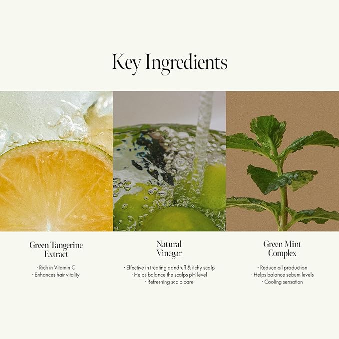 Lime Sunday Refresh Hair Vinegar with Vitamin C, Vinegar, Green Mint for Deep Cleansing Oily Scalp and Reducing Oil Production, Lime Citrus Scent, Silicone, Sulfate & Paraben Free (200ml / 6.76 fl.Oz)-Velvo Beauty