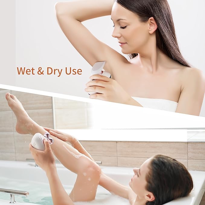 Women's Electric Razors For Women Legs Pubic Facial Hair Removal 2 In 1 Womens Electric Shaver For Women,Bikini Trimmer For Lady,Waterproof-Velvo Beauty