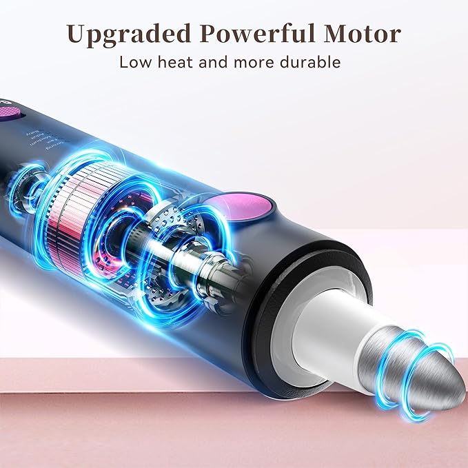 Electric Nail Drill, 8-in-1 Cordless Electric Nail File with LED Light, 5 Speeds Rechargeable Manicure and Pedicure Kit Hand Foot Care Tool for Nail Grinder Trim Polish for Women Baby-Velvo Beauty