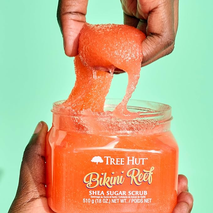 Tree Hut Bikini Reef Shea Sugar Scrub | Exfoliating Body Scrub Removes Dead, Dry Skin for a Soft & Hydrated Feel | Nourishing Essential Body Care | 18 fl oz.-Velvo Beauty