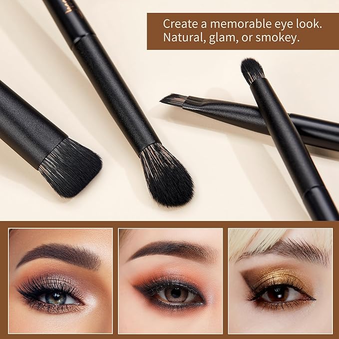 Jessup Makeup Brushes Set Jessup Make up Brushes 14Pcs Black Kabuki Foundation Eyeshadow Contour Concealer Powder Eyeliner Crease Eyebrow Blending Brush with Gift Box, T336-G-Velvo Beauty