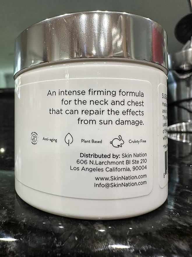 Skin Nation Super Firming Cream, Hydrating Body Lotion with Shea Butter, Glycolic Acid, Aloe Vera, Can Help Smooth Crepey Skin and Support Firmer Neck & Décolleté, 4 oz-Velvo Beauty