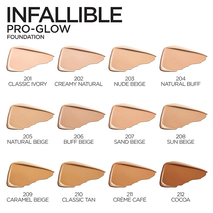 L'Oreal Paris Makeup Infallible Up to 24HR Pro-Glow Foundation, Creme Cafe, 1 fl oz.-Velvo Beauty