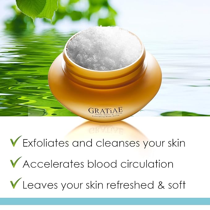 Gratiae Organics Exfoliating Body Scrub, Passion Fruit and Lime for All Skin Types 8.5 Fl oz-Velvo Beauty
