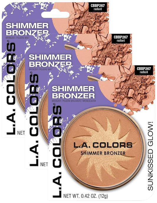 L.A. COLORS Shimmer Bronzer, 1 Ounce (Pack of 3)-Velvo Beauty