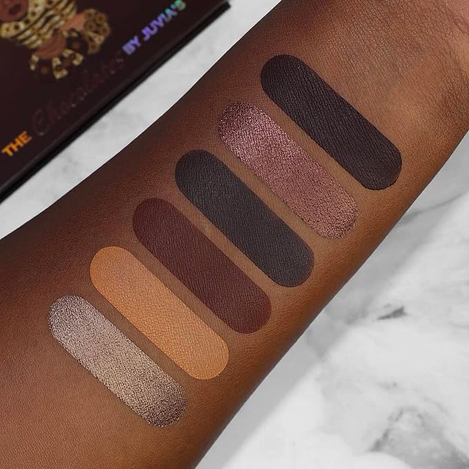 Juvia's Place Palette The Chocolates - Tan, Auburn, Shades of 6, Rich Dark Chocolate Palette, Professional Eye Makeup, Pigmented Palette, Makeup Palette for Eye Color & Shine-Velvo Beauty