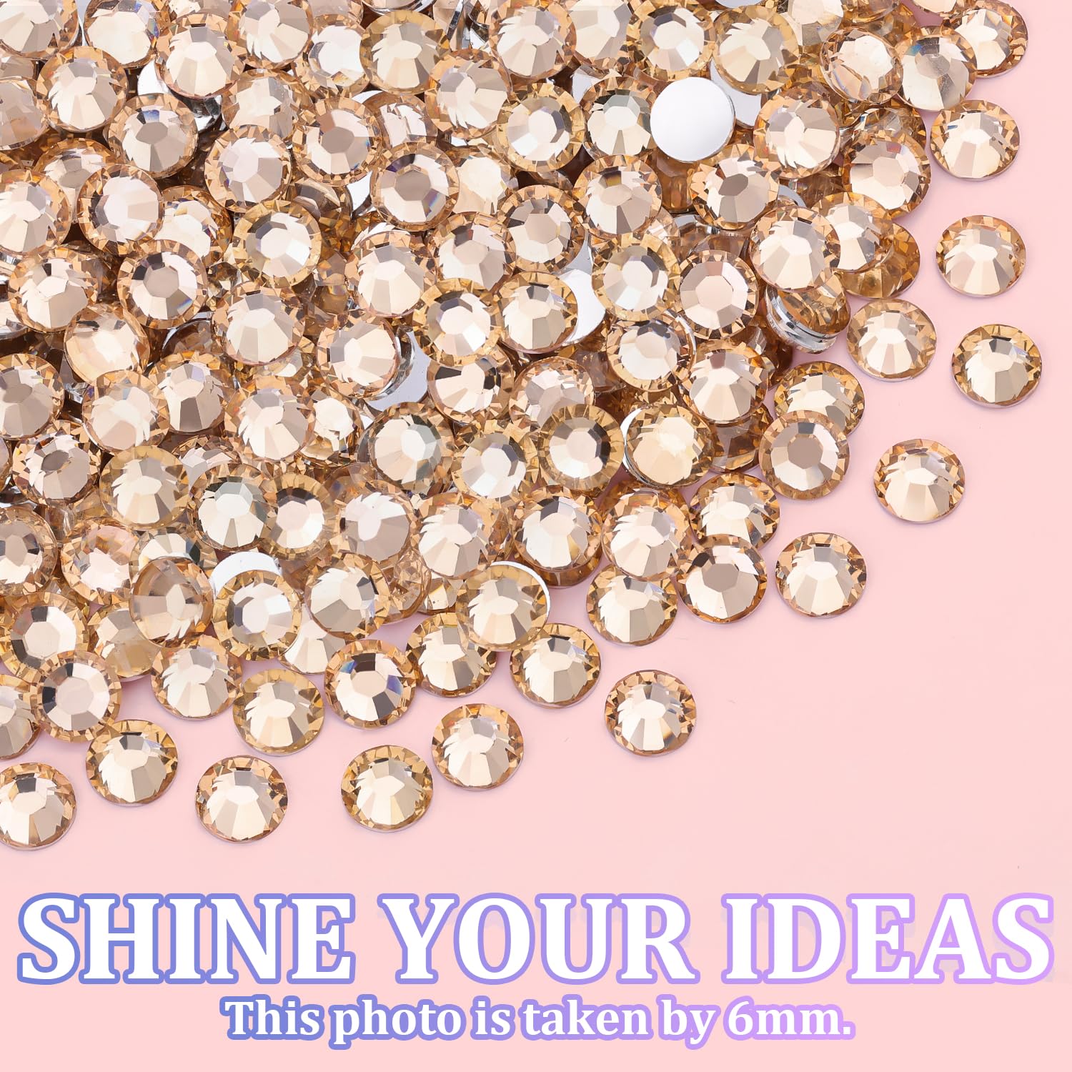 25000Pcs Resin Rhinestones with Tweezers for Crafting, Champagne 2-6mm Mixed Sizes Non Hotfix Flatback Gems, Bedazzling Crystal for DIY Craft Clothing Mugs Tumblers Shoes Fabric Decor Nail Art-Velvo Beauty