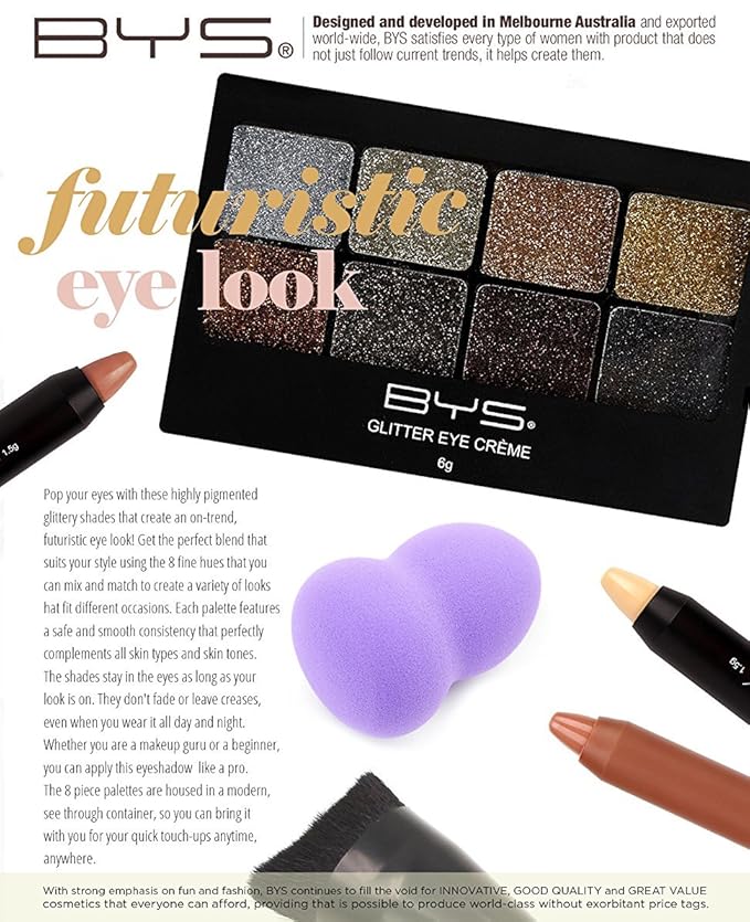 BYS Glitter Gel Makeup Palette 8 shades - Razzle Dazzle-Velvo Beauty