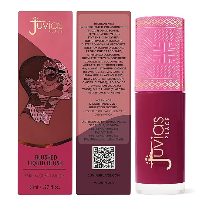 Juvia's Place Blushed Liquid Blush SweetBerries - Dewy Tint Cheeks Makeup Glow Pigment Effortless Beauty Long Lasting Cosmetics Soft Creamy Natural Buildable All Skin Color Light Flawless Finish Blend-Velvo Beauty