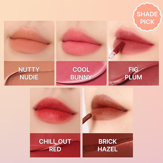Touch in Sol Vegan Again Blur Core Lip Tint (#Brick Hazel) - Long Lasting, High Pigment Velvet Matte Lip Stain – Lightweight Smooth Blur Finish, 0.12oz-Velvo Beauty