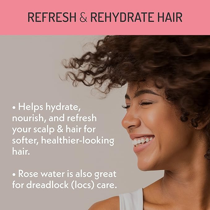 Eve Hansen Organic Rose Water Spray – Pure Rosewater Face & Hair Mist for Hydration & Refreshing Glow | Facial Toner & Makeup Setting Spray | Alcohol-Free & Vegan | 4 oz-Velvo Beauty