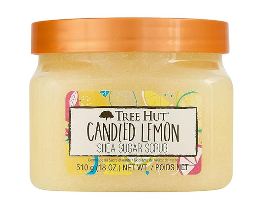 Tree Hut Shea Sugar Scrub Candied Lemon, 18oz, Ultra Hydrating and Exfoliating Scrub for Nourishing Essential Body Care-Velvo Beauty