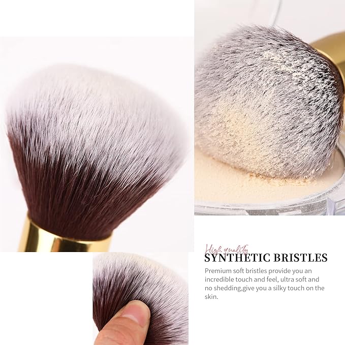 DUcare Makeup Brushes Duo End Foundation Powder Buffer and Contour Brush Synthetic Cosmetic Tools 2Pcs-Velvo Beauty