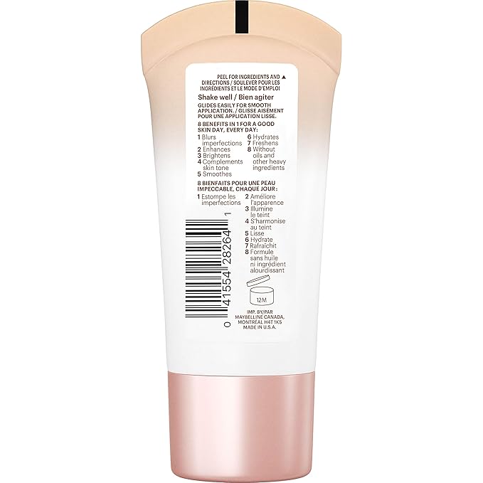 Maybelline Dream Fresh Skin Hydrating BB cream, 8-in-1 Skin Perfecting Beauty Balm with Broad Spectrum SPF 30, Sheer Tint Coverage, Oil-Free, Medium, 1 Fl Oz-Velvo Beauty