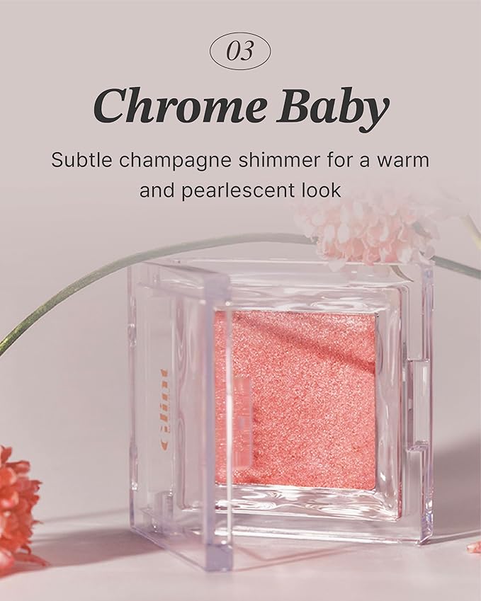 Glint Dewy Highlighter (Chrome Baby, 0.08oz) - Luminous Glow, Infused with Micropearls, Shiny Illuminator. Rich Pigment & Silky Touch, Korean Makeup.-Velvo Beauty