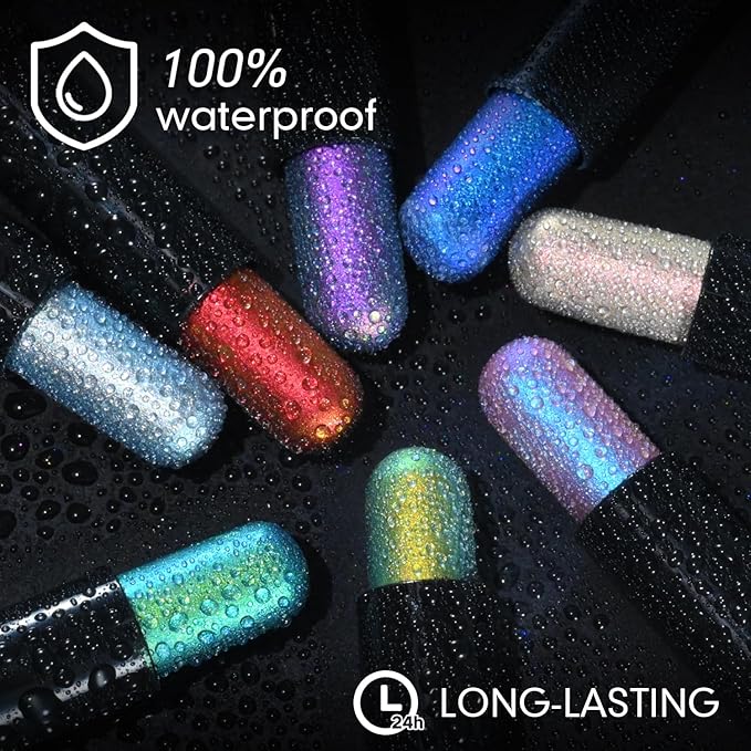 CHARMACY Duochrome Long Stay Eyeshadow Stick, Creamy Eye Shadow Stick, Multicolor-Shifting Glitter Eyeshadow, Waterproof & Smudge-Proof, High Pigmented, Built-in Smudger #06-Velvo Beauty