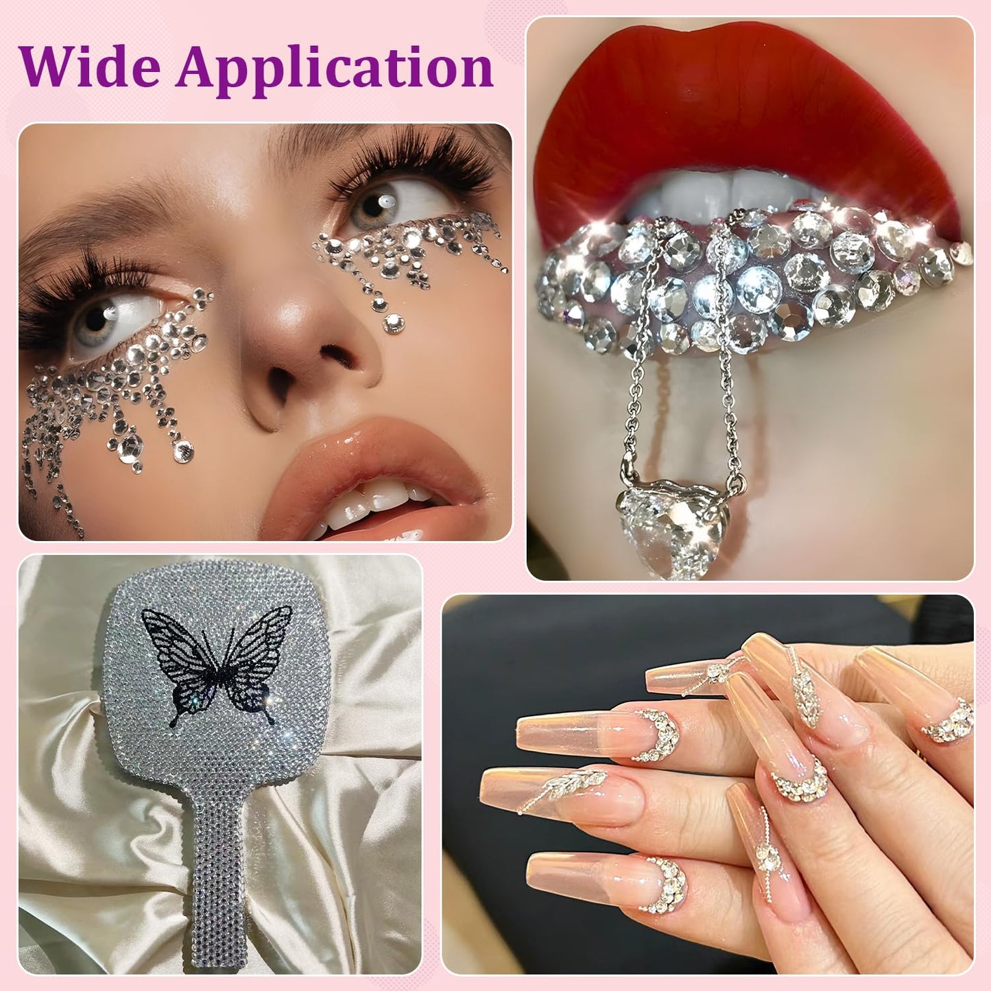 25000Pcs Resin Rhinestones with Tweezers for Crafting, Silver Clear 2-6mm Mixed Sizes Flatback Gems, Bedazzling Crystal for DIY Crafts Clothing Tumblers Mugs Shoes Fabric Decor Nail Art-Velvo Beauty