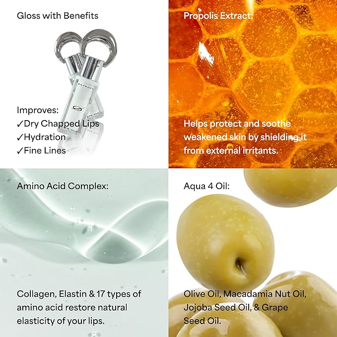 ENTROPY Makeup Charm Ultra Glossy Lip Serum, Nourish Lip Care with Amino Acid Complex, Hydrating, Cooling Care, Non-Sticky, High Shine Finish, Crystal Clear-Velvo Beauty