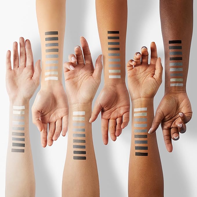 ecofavor Black Smoky Eye shadow Palette, DE’LANCI PANDA 9 Colors True Black Dark Grey Smokey Goth Makeup Pallet, 9 Soft Matte Shimmer High Pigmented Basic Black White Gray Shade for Halloween-Velvo Beauty