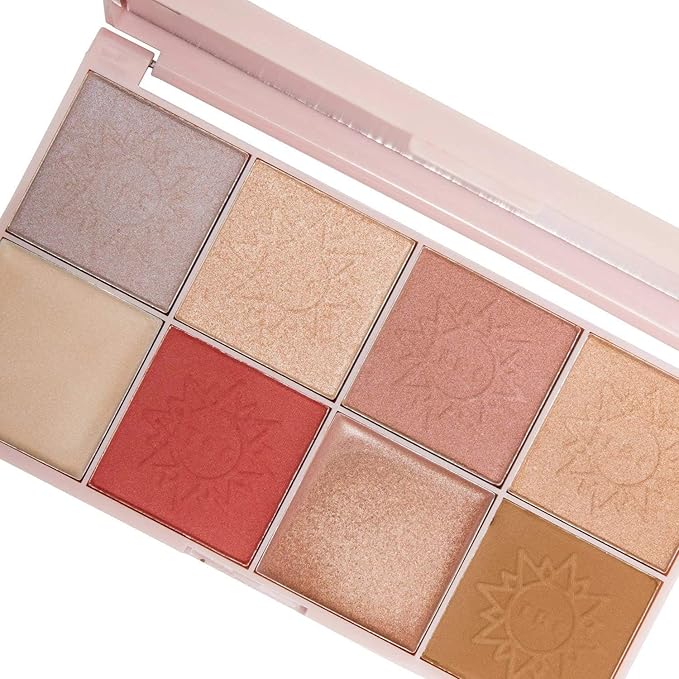 The Beauty Crop - Travel Tea Face Palette - Mediterranean Spring | Highly Pigmented Shades | Richly Toned Palette | Comes in Matte, Creamy, Metallic & Glitter Finish | Long Wearing | Cruelty Free-Velvo Beauty