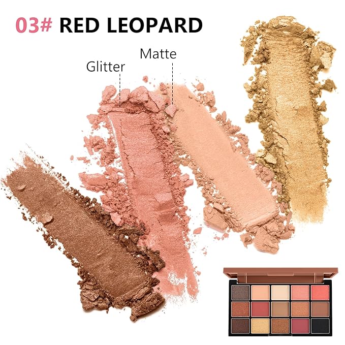 Boobeen 15 Colors Eyeshadow Palette, Highly Pigmented Matte and Shimmer Eye Shadow (with smudger), Soft Powder Eye Makeup Palette for Women and Girls, Create Flawless Glam Eye Looks-Velvo Beauty