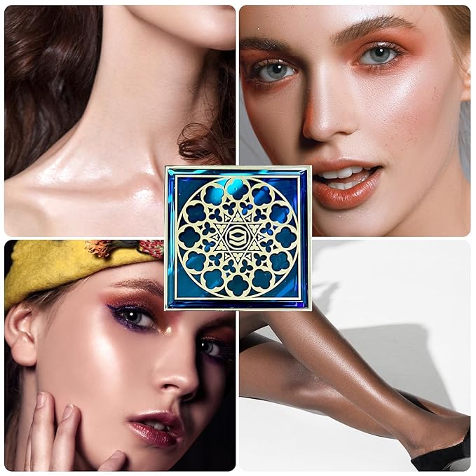 Face Highlighters Exquisite 3D Texture Luminizers Palette, Shiny Contour Makeup Illuminator for Body Cheek Eyebrow Nose Chin Lip Glossy Shimmer Contouring Palette-Velvo Beauty