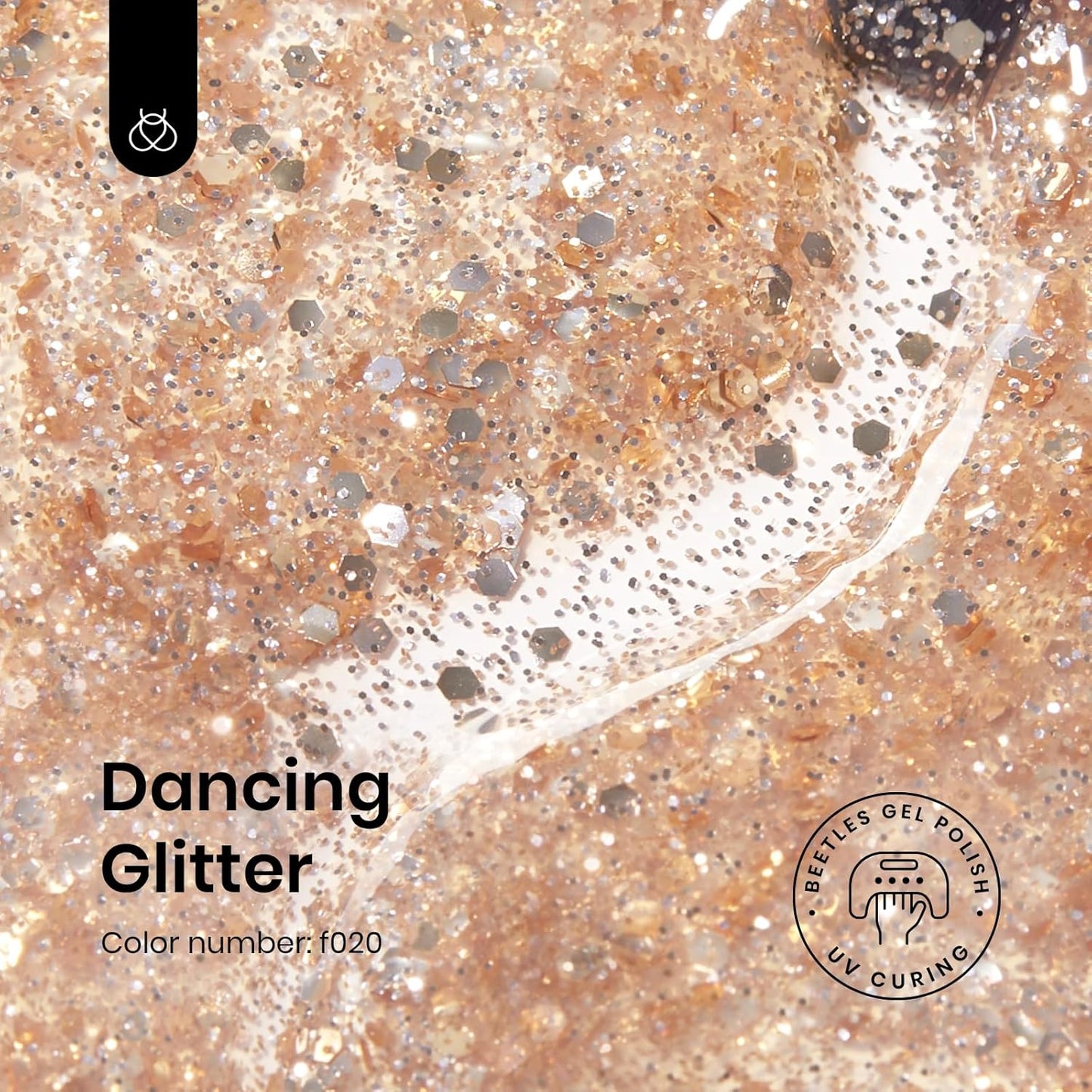 Beetles Gold Glitter Gel Nail Polish, 9ml Diamond Shiny Gel Polish Shimmer Reflective Sparkle Gold Color for Nail Art Soak Off UV LED Nail Lamp Dancing Glitter Gifts for Women-Velvo Beauty