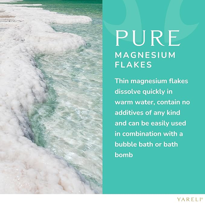 Magnesium Flakes, 5lb, Dead Sea Bath and Foot Soak, Alternative to Epsom Salt with Over 250,000mg of Magnesium Chloride Per Bag-Velvo Beauty