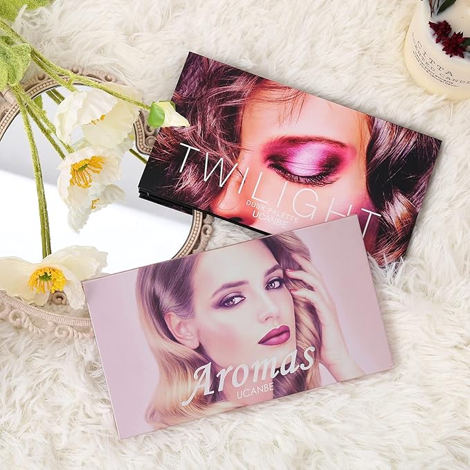 2Pcs Twilight Dusk + Aromas Nude Eyeshadow Palette Makeup Set, Matte Shimmer Glitter Pressed Pearl All Highly Pigmented Blending Powder, Natural Velvet Texture Eye Shadow Kit-Velvo Beauty