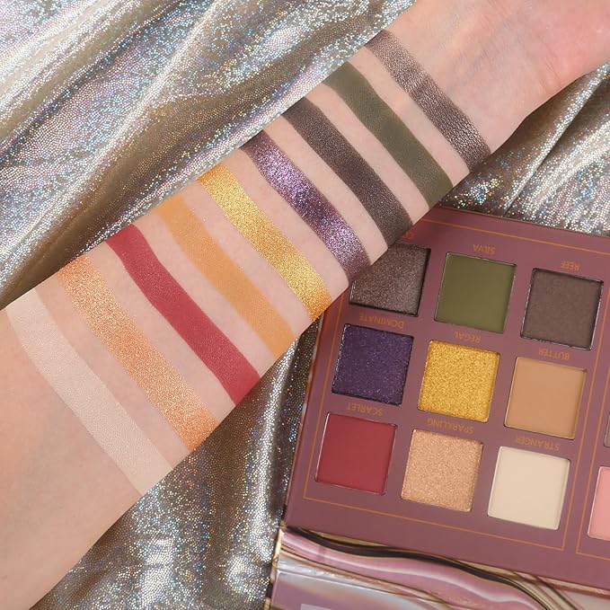 Prism Makeup Matte Eyeshadow Palette Pro 18 Colors Pigmented Shimmer Glitter Eye Shadow Palette, Blendable Long Lasting Waterproof Makeup Cosmetics Halloween Makeup Kit (02# Solitude)-Velvo Beauty