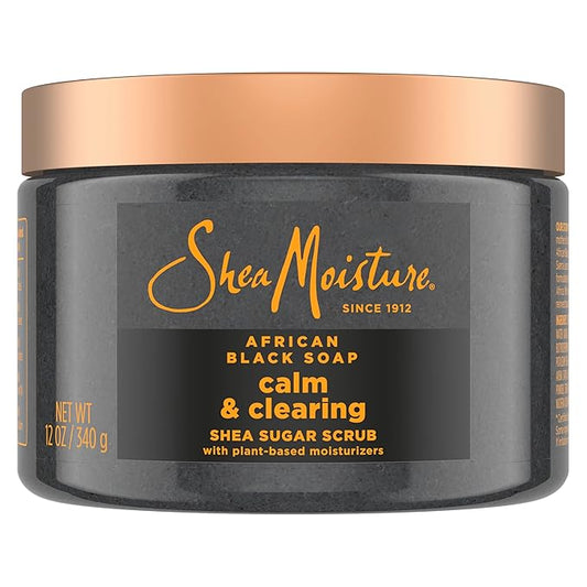 SheaMoisture Sugar Body Scrub African Black Soap for healthy, glowing skin African black soap with 24h shea moisture nutrients 12 oz-Velvo Beauty