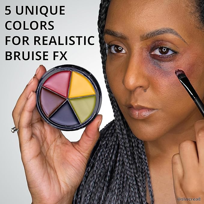 Mehron Makeup ProColoRing Bruise 5 Color Wheel for Special Effects & Movies | Bruise Makeup Kit | SFX Paint | Halloween Special Effects Makeup-Velvo Beauty