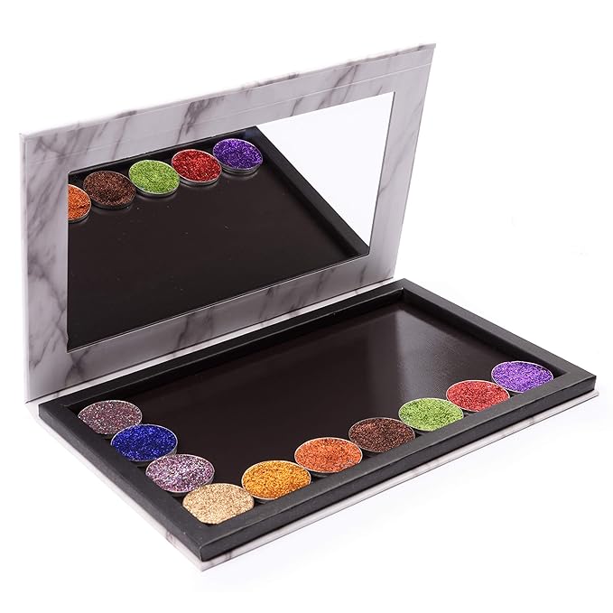 Magnetic Palette Marble Empty Makeup Palette with Mirror for Eyeshadow Lipstick Blush Powder (White)-Velvo Beauty