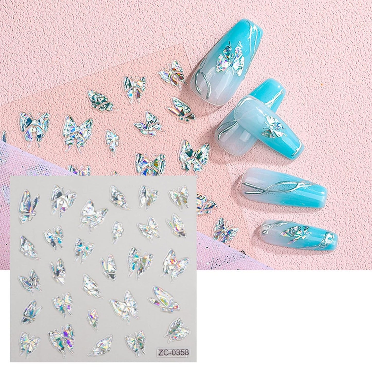 SILPECWEE 6 Sheets 5D Gold Embossed Nail Art Stickers Gem Crystal Irregular Geometric Frames Nail Stickers Designs Hollow Nail Decals Self Adhesive DIY Acrylic Nails Accessories-Velvo Beauty