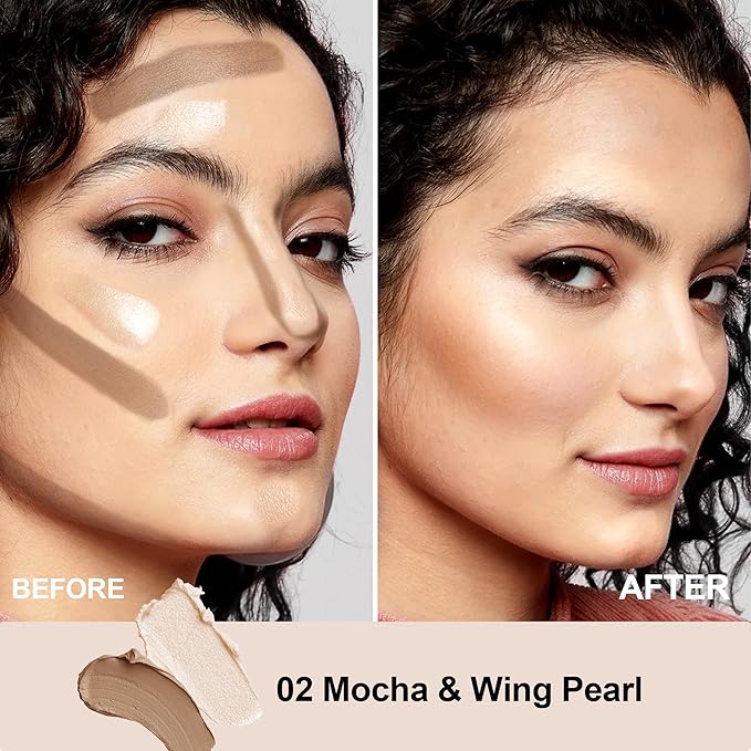 FV Cream Contour Stick, 2-in-1 Face Shaping Stick for Highlighting & Contouring, Bronzer Stick,Long Lasting & Waterproof,Non-Sticky Highlighter Makeup Pen for Light/Medium Skin Tones, 0.26oz (7.5g)-Velvo Beauty