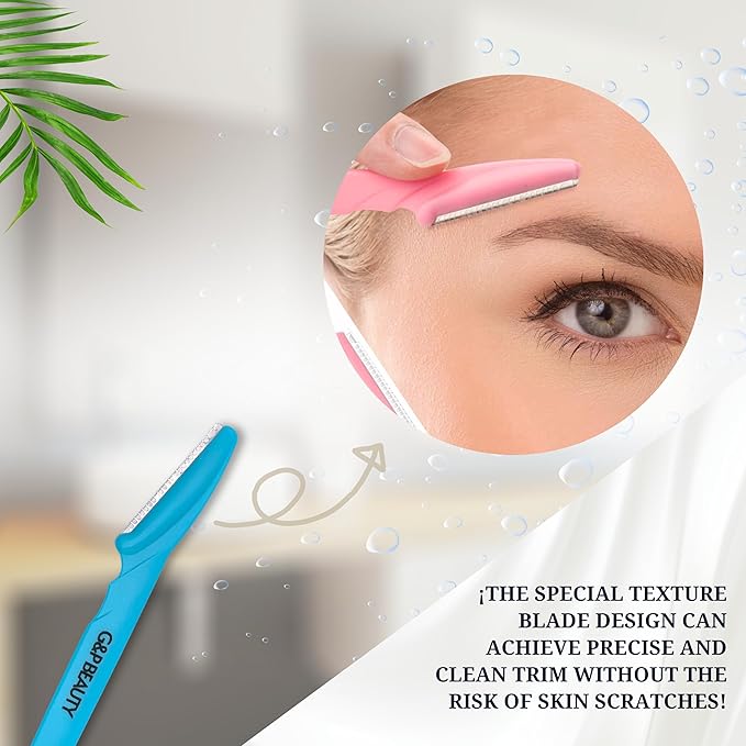 G&P BEAUTY Precision Face & Eyebrow Dermaplaning Kit - 3 Exfoliating Razors with Precision Covers for Women, ideal Gift.-Velvo Beauty
