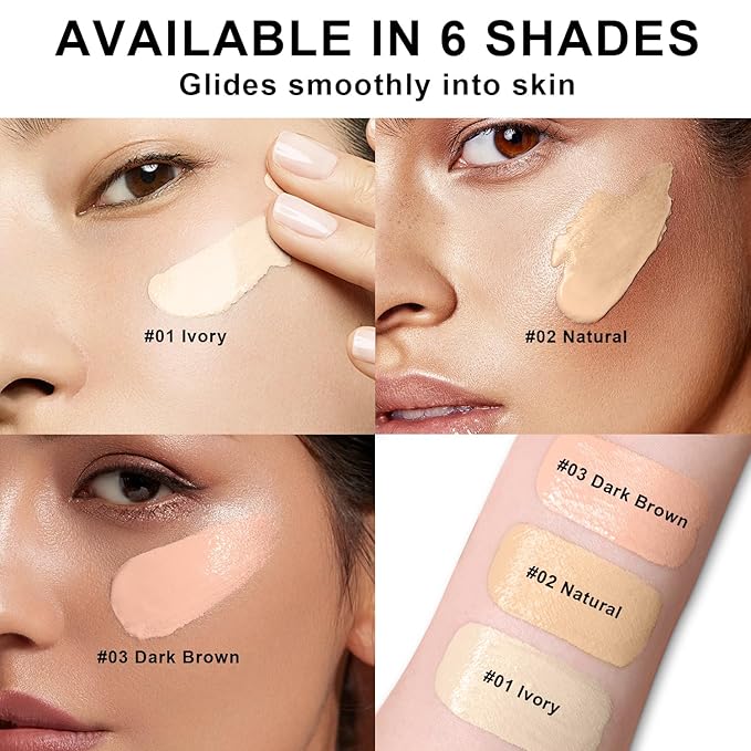 Mushroom Head Air Cushion CC Cream BB Cream Even Skin Tone Liquid Foundation, Concealer Lasting Makeup Base Primer (#06 Brown)-Velvo Beauty